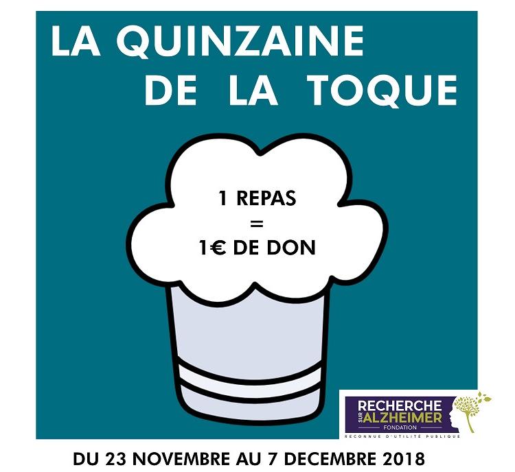 La Quinzaine de la Toque 2018 : des restaurants mobilisés contre Alzheimer !
