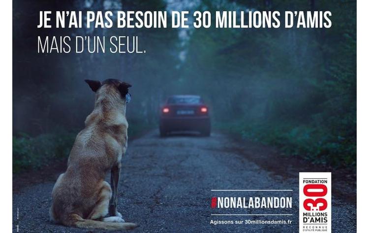 La campagne choc 2016 de 30 Millions d’Amis contre l’abandon.