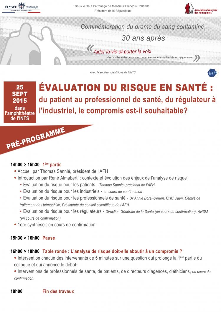 Colloque sur lévaluation du risque en santé