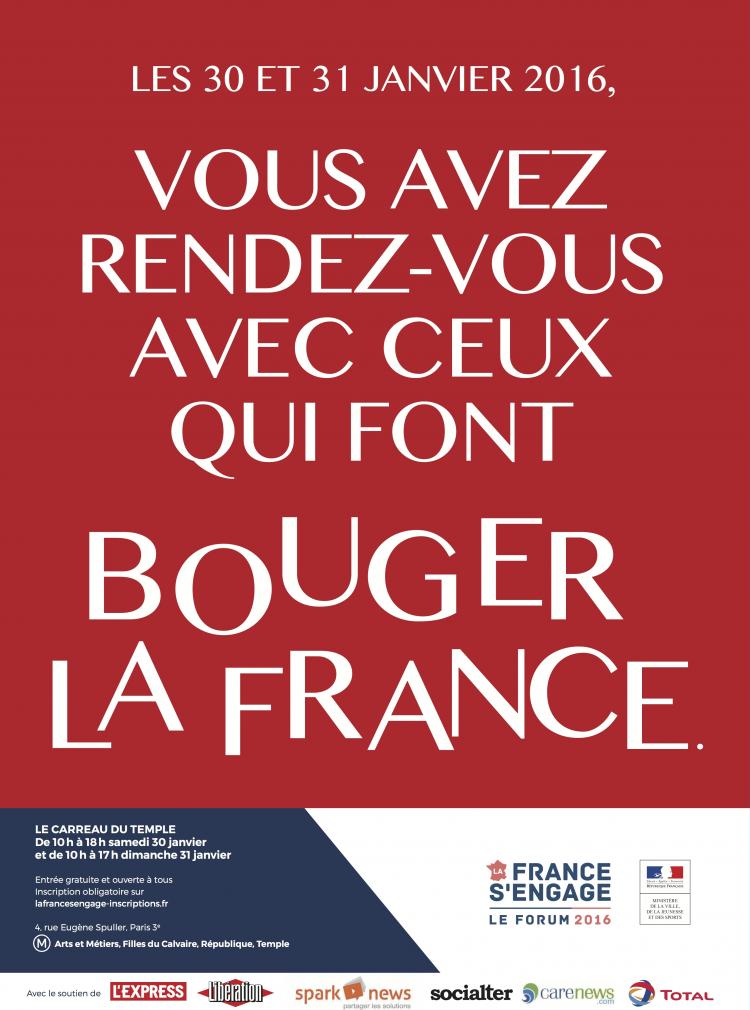 Forum La France s'engage au Carreau du Temple les 30 et 31 janvier