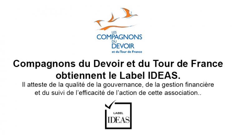 Les Compagnons du Devoir obtiennent le Label IDEAS