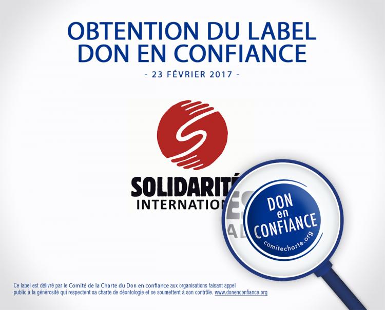 SOLIDARITÉS International obtient le label "Don en confiance" !