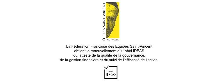 La Fédération des Equipes St Vincent obtient le renouvellement du Label IDEAS
