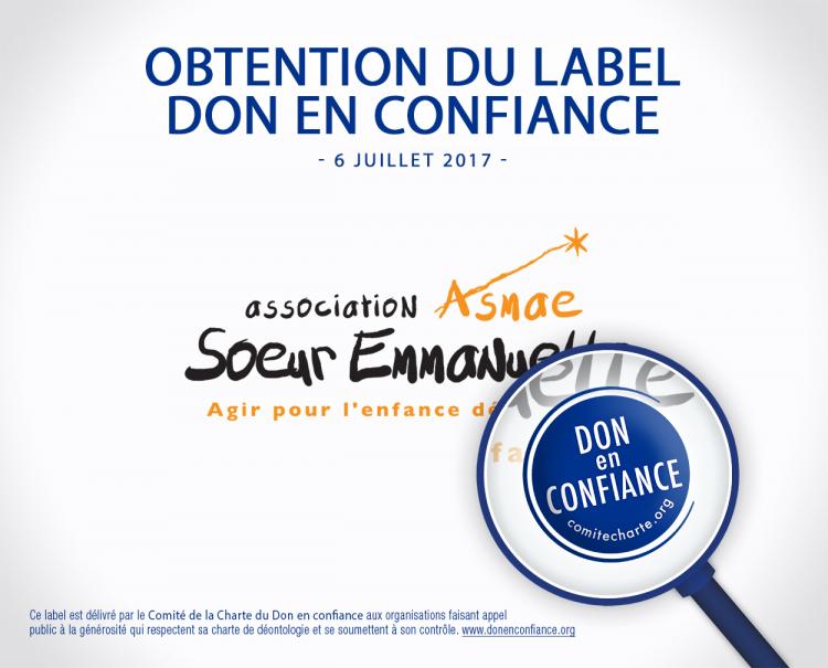 L'association Asmae Sœur Emmanuelle obtient le label "Don en confiance"