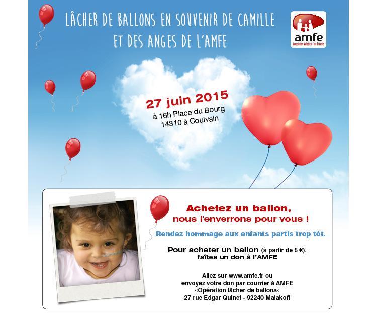 Lâcher de ballons en souvenir de Camille et des anges de l'AMFE