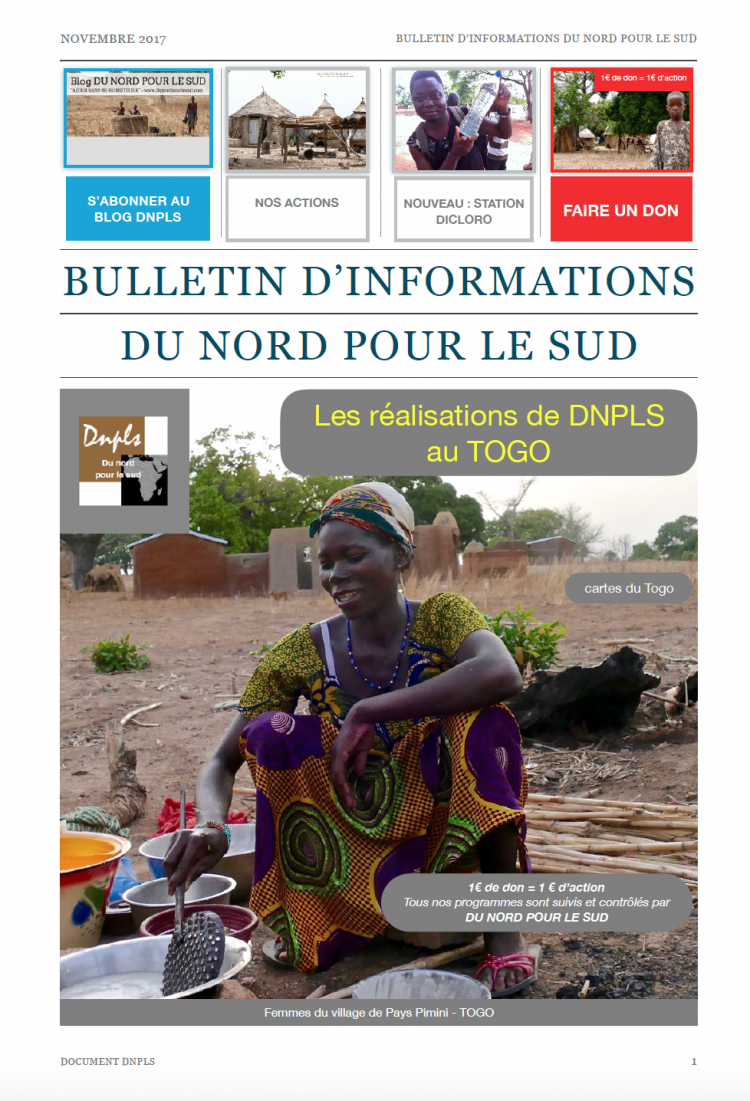 Bulletin d'informations DU NORD POUR LE SUD novembre 2017