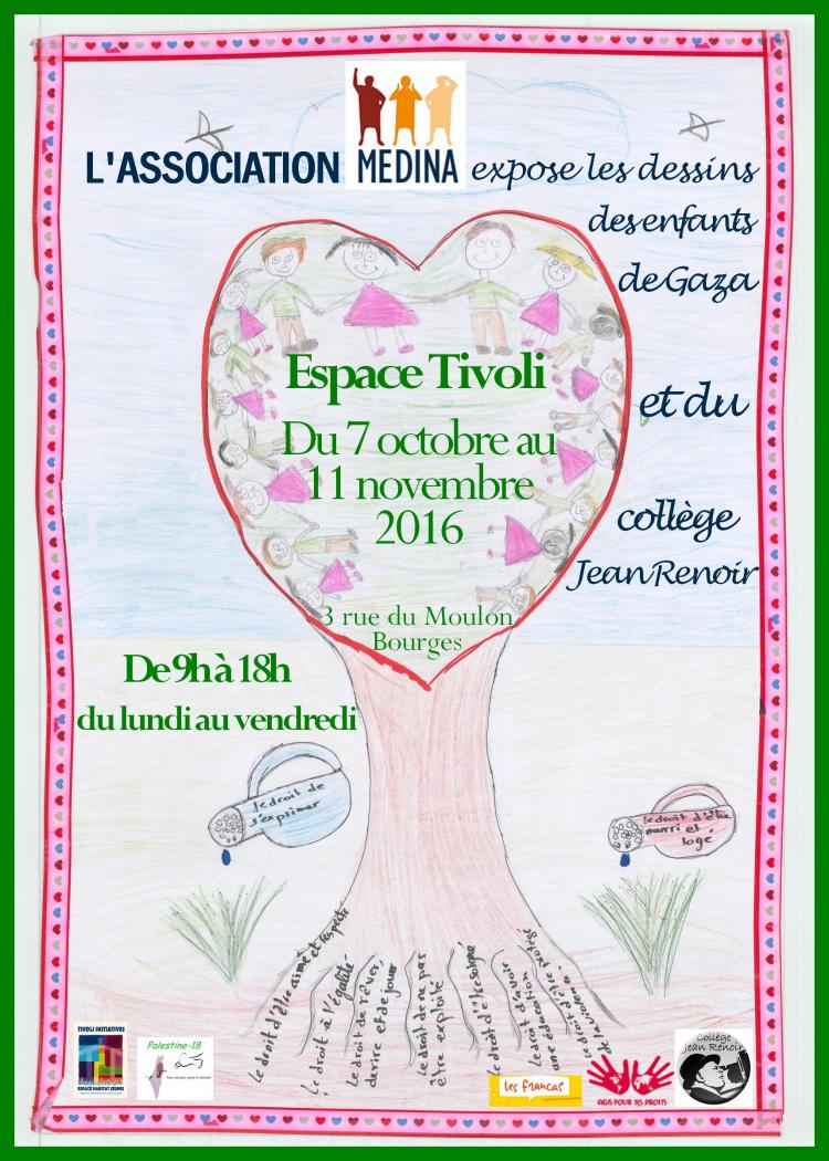 Exposition des dessins des enfants de Gaza et du collège Jean Renoir