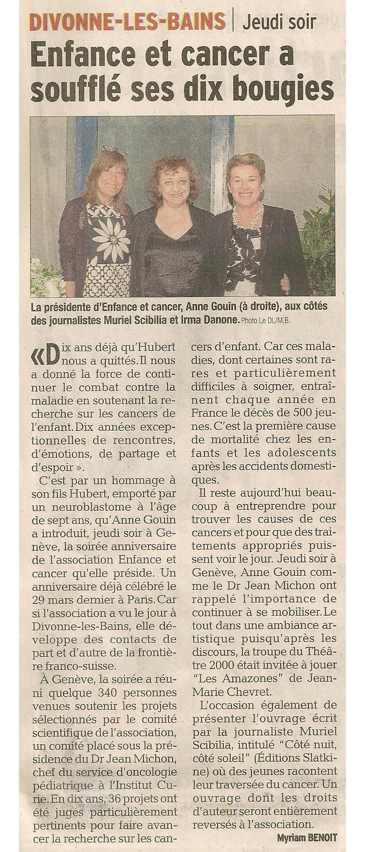 Article du Dauphiné Libéré du 13 Avril 2014