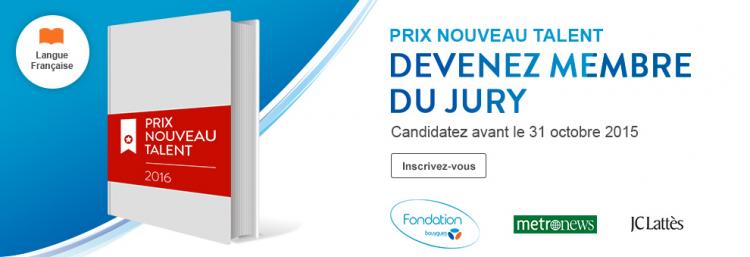Amateur de littérature ? Intégrez le jury du Prix Nouveau Talent 2016 !
