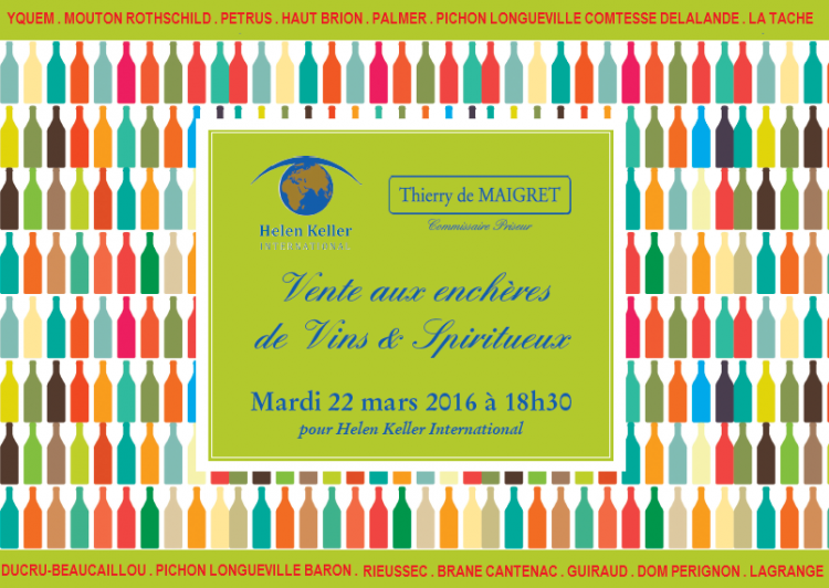 Helen Keller International organise sa vente aux enchères exceptionnelle de vins
