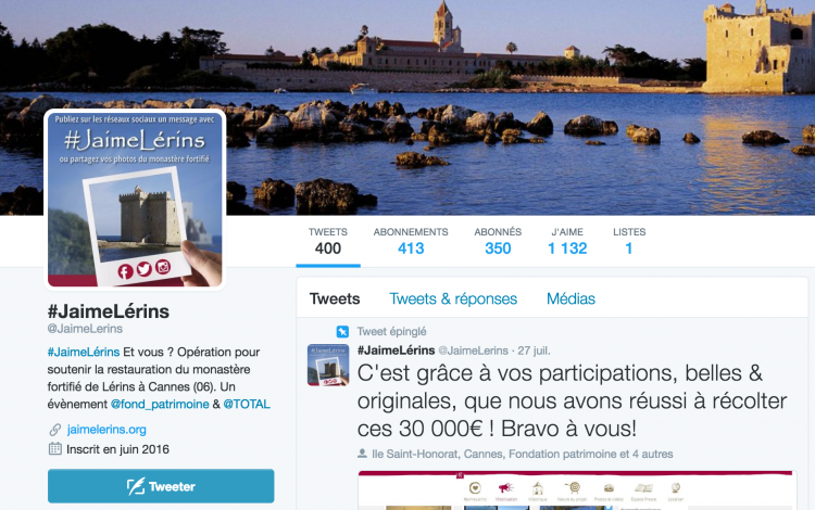 CAMPAGNE INNOVANTE DE LA FONDATION TOTAL : UN HASHTAG POUR LE PATRIMOINE