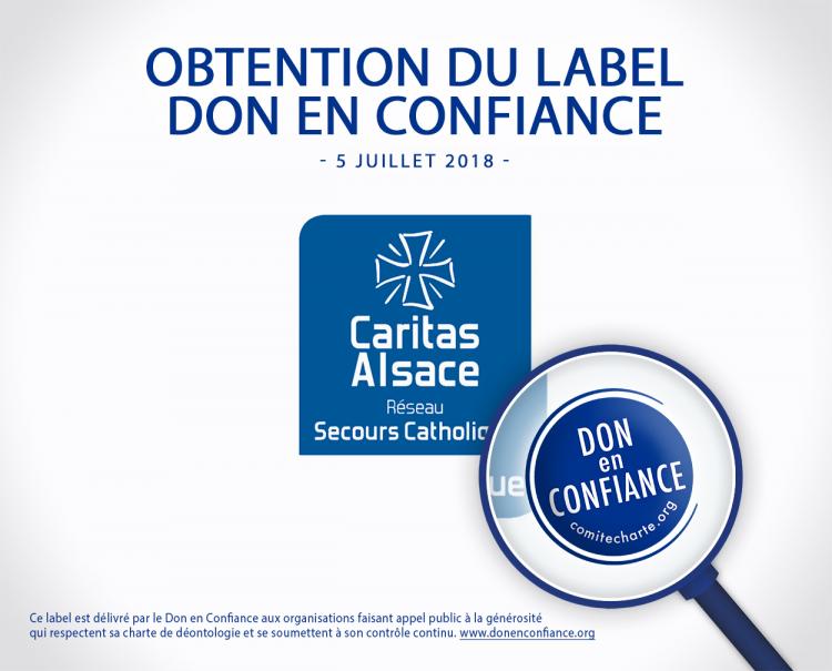 La Fédération de Charité Caritas Alsace obtient le label "Don en Confiance"