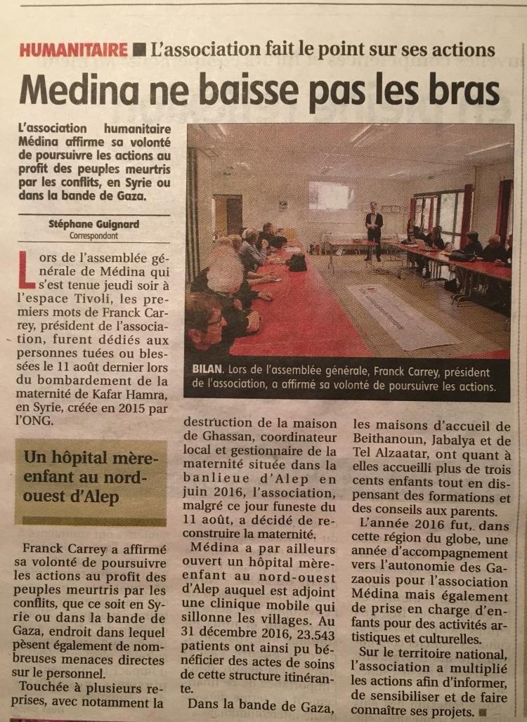 Article de presse - Assemblée Générale 2017