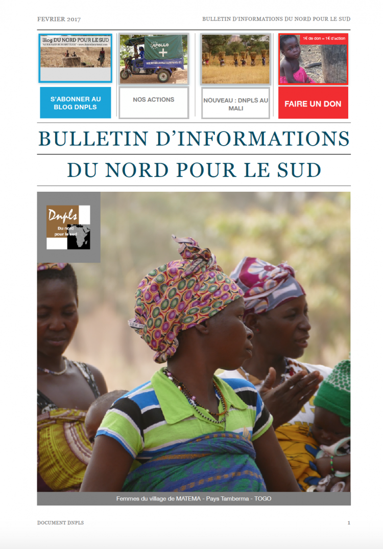 Bulletin d'informations DU NORD POUR LE SUD février 2017