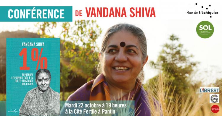Conférence avec Vandana Shiva, le 22 octobre à la Cité Fertile à 19h00
