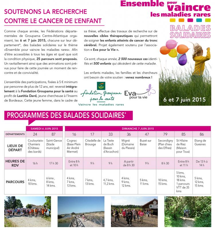 6 et 7 juin : Marches solidaires pour la recherche sur les cancers de l'enfant