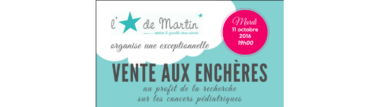 Vente aux enchères de L'Étoile de Martin contre les cancers pédiatriques