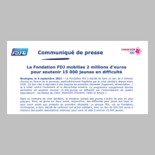 La Fondation FDJ mobilise 2 millions d’euros pour soutenir 15 000 jeunes en difficulté