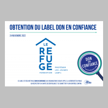 La Fondation Le Refuge obtient le label "Don en Confiance"