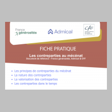 Les contreparties au mécénat - Document de référence - France générosités, Admical & CFF