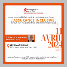 Conférence : "L'assurance Inclusive : retour aux fondements et innovation sociale"