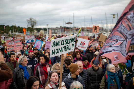 Une manifestation a eu lieu contre le projet de Gironde, le 18 janvier. Crédit : Cyril Nahon