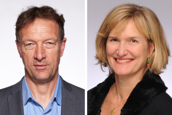 Benoît Miribel, président bénévole de la fondation Une santé durable pour tous et initiateur du One Sustainable Health Forum, et Anne-Françoise Berthon vétérinaire, chargée de mission One Health auprès de la direction générale de l’ANSES.