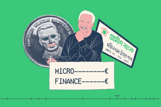 La microfinance prend ses racines dans les coopérative d’épargne et de crédit nées en Europe au XIXe siècle. Elle s'est développée à partir des années 1970, notamment notamment grâce à Muhammad Yunus, qui recevra le Prix Nobel de la paix en 2006. Crédit : Agathe Hocquet, Carenews.