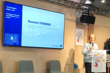 Henriette Steinberg, secrétaire générale du Secours populaire français, a présenté les différentes actions de l’association. Crédit photo : Carenews.
