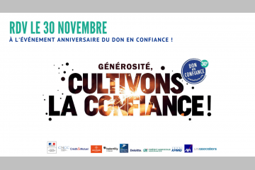 "Générosité, cultivons la confiance !" Rdv le lundi 30 novembre en ligne !