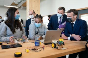 Inauguration du campus par Emmanuel Macron et Patrick Pouyanné