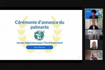 La Fondation groupe EDF récompense les jeunes reporters qui traitent les enjeux climatiques. Crédit photo : capture d'écran de la cérémonie de remise des prix en ligne.