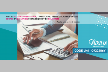 L'association Auxilia est habilitée à recevoir le solde de la taxe d'apprentissage