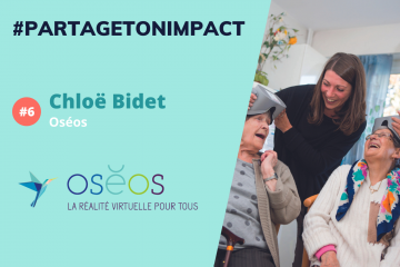 Oséos confirme que la réalité virtuelle permet de s’évader et d’améliorer le bien-être des personnes en perte d’autonomie, grâce à la mesure de son impact. Crédit visuel : Impact Track.