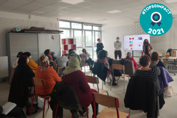 Des collaborateurs de Lesieur sont venus dispenser une formation sur la nutrition aux femmes à Clichy.