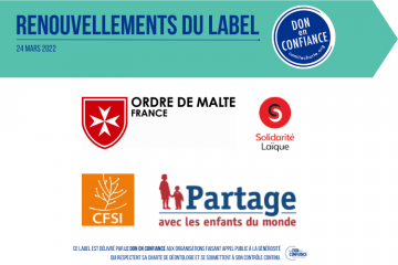Le Don en Confiance renouvelle la labellisation de 4 associations et fondations