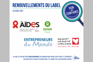 Le Don en Confiance renouvelle la labellisation de 4 associations et fondations