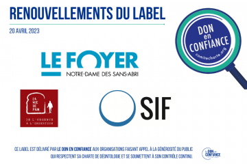 Le Don en Confiance renouvelle le label de 3 associations et fondations