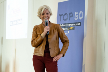 Laurence Lamy, déléguée générale de la Fondation groupe EDF, à la cérémonie du TOP 50 de l'entrepreneuriat à impact. Crédits : Mary-Lou Mauricio.