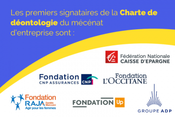 Les premiers signataires de la Charte de déontologie du mécénat d'entreprise