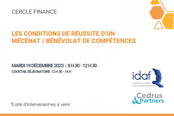 Cercle Finance - Les conditions de réussite d'un mécénat / bénévolat de compétences