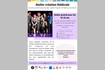 Affiche atelier Création Théâtrale 