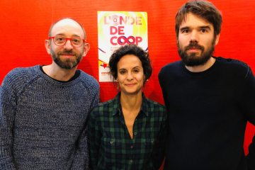 Bastien Sibille, à gauche, aux côtés de Maud Sarda et Adrien Montagut. Crédit : Les Licoornes. 