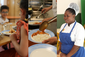 La cheffe nigériane Raimot Tijani a élaboré le menu des cantines. Crédit : Elise Augustynen