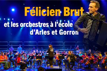 Félicien Brut en concert avec deux orchestres à l'école