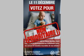 Cancers & Maladies graves de l’enfant : avec seulement 4 minutes de débats, la proposition de loi pour accélérer le développement de médicaments contre les cancers et les maladies rares de l’enfant bloquée à l’Assemblée nationale !