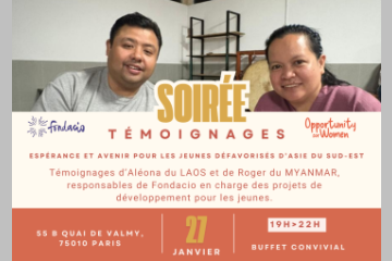 Soirée témoignages : espérance et avenir pour les jeunes défavorisés en Asie du Sud-Est
