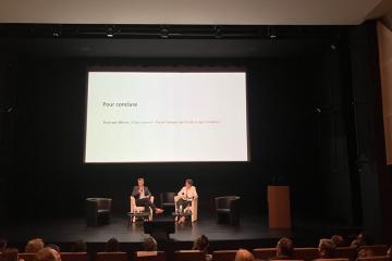 Benjamin Blavier, le délégué général du Centre français des fonds et fondations (CFF) avec Marion Lelouvier, sa présidente. Crédit : Carenews.