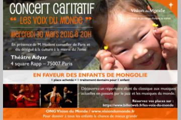 Concert caritatif "Les Voix du Monde" - 30 mars 2016 - Théâtre Adyar, Paris 7ème