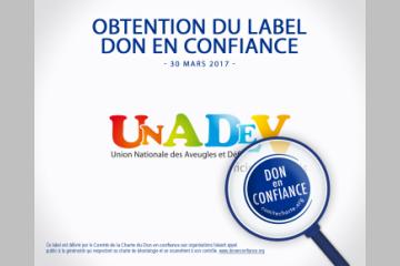 L'UNADEV obtient le label "Don en confiance"